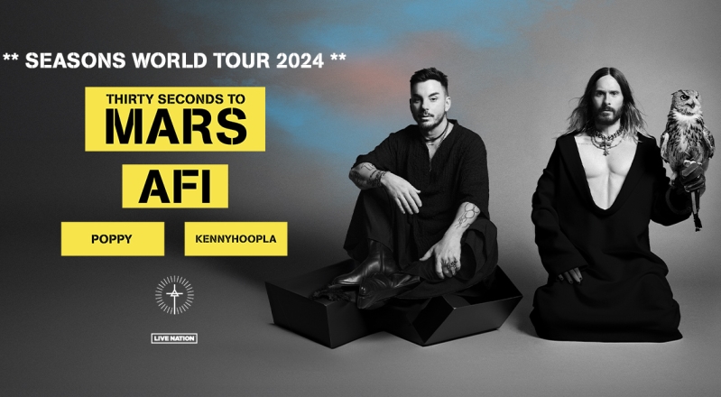 Oscar winning actor Jared Leto announced Thirty Seconds to Mars’ monumental Seasons 2024 World Tour with AFI and more