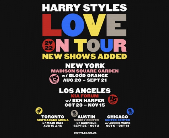 HARRY STYLES ANNOUNCES TEN ADDITIONAL SHOWS FOR LOVE ON TOUR 2022 AND SELLS OUT ALL 42 DATES