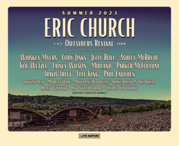 ERIC CHURCH ANNOUNCES 27-DATE THE OUTSIDERS REVIVAL TOUR